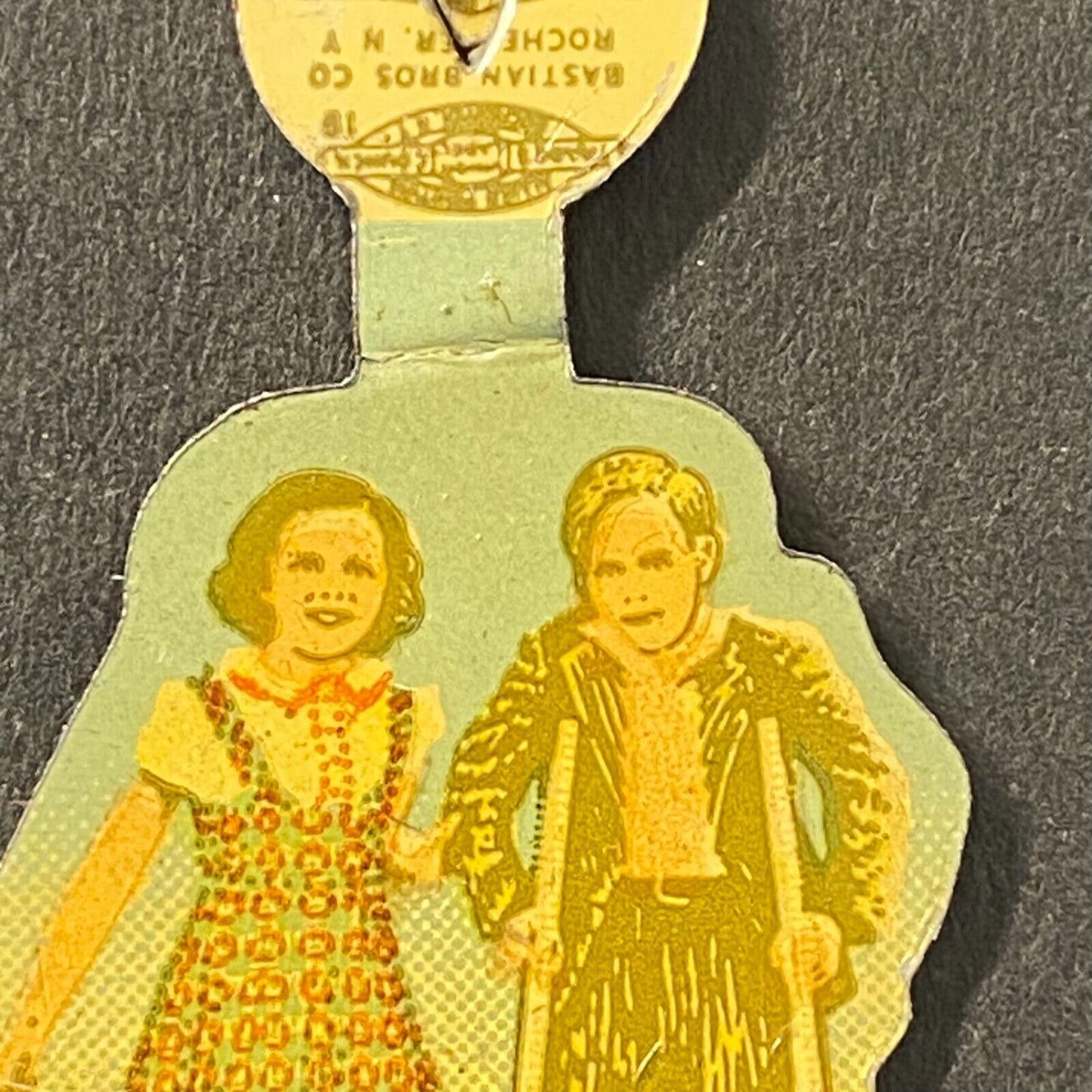 March of Dimes "Fight Infantile Paralysis" Fold Over Pin c1940's-50's Crutches