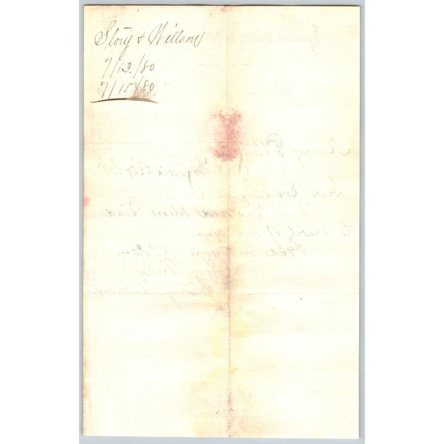 Banking House of Story & Nelson Bozeman, MT 7/13 1880 Letterhead Henry Elling*