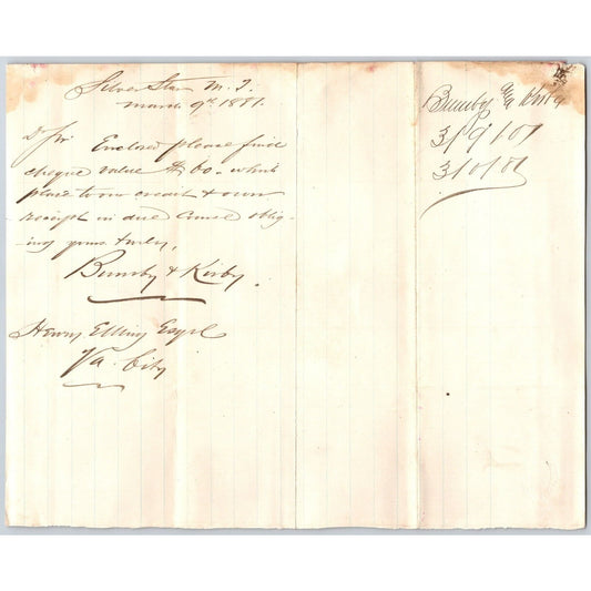 1881 ALS from Bumby & Kirby (Dry Goods) Silver Star, MT to Henry Elling*