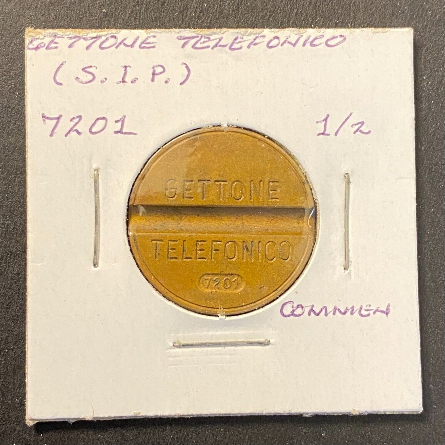 Gettone Telefonico Public Telephone Token 1972 Italy Bronze 24.5mm 7.1g #7201
