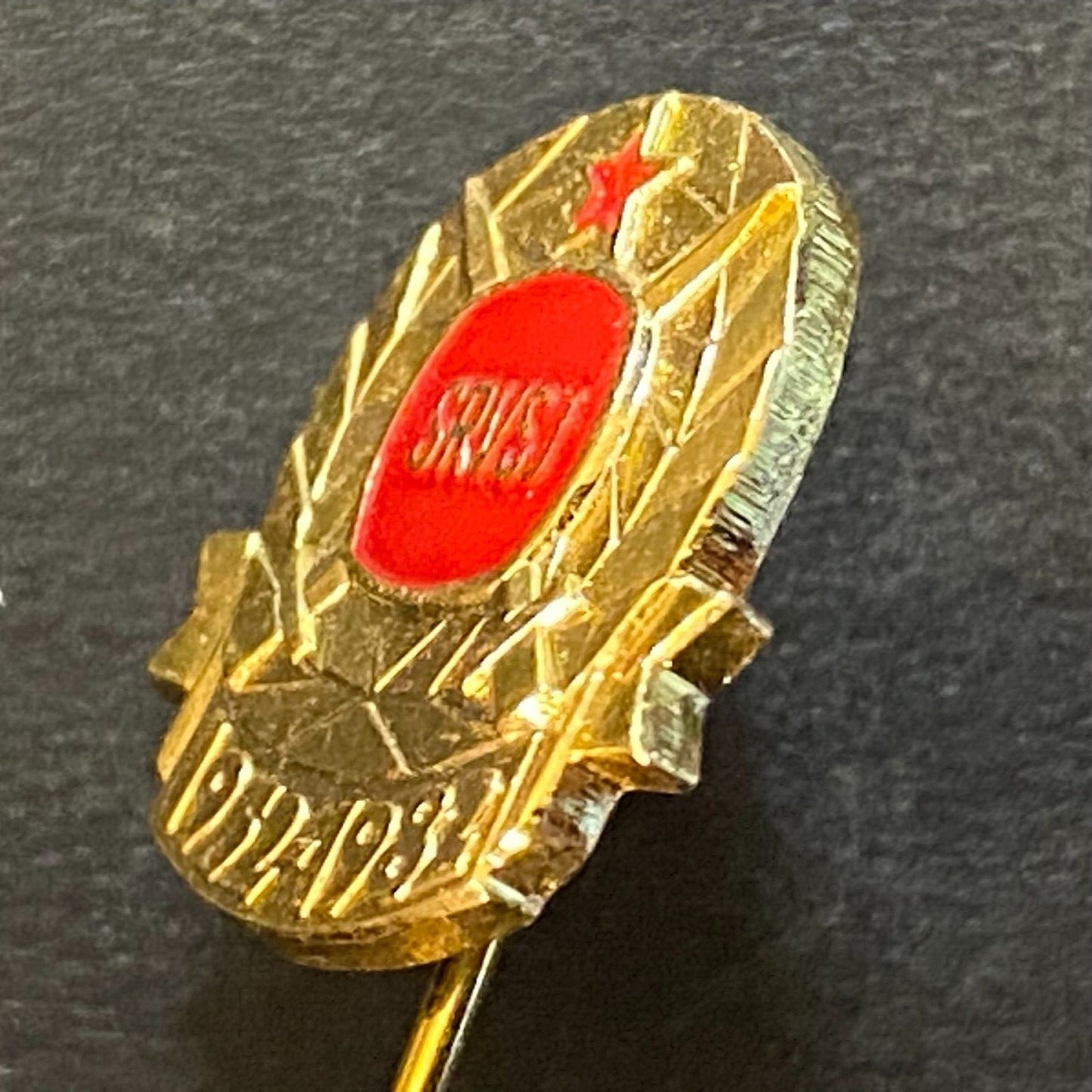 Russian / Yugoslavia Vintage Enameled Lapel Stick Hat Pin 30 SRVSJ 1952 - 1981