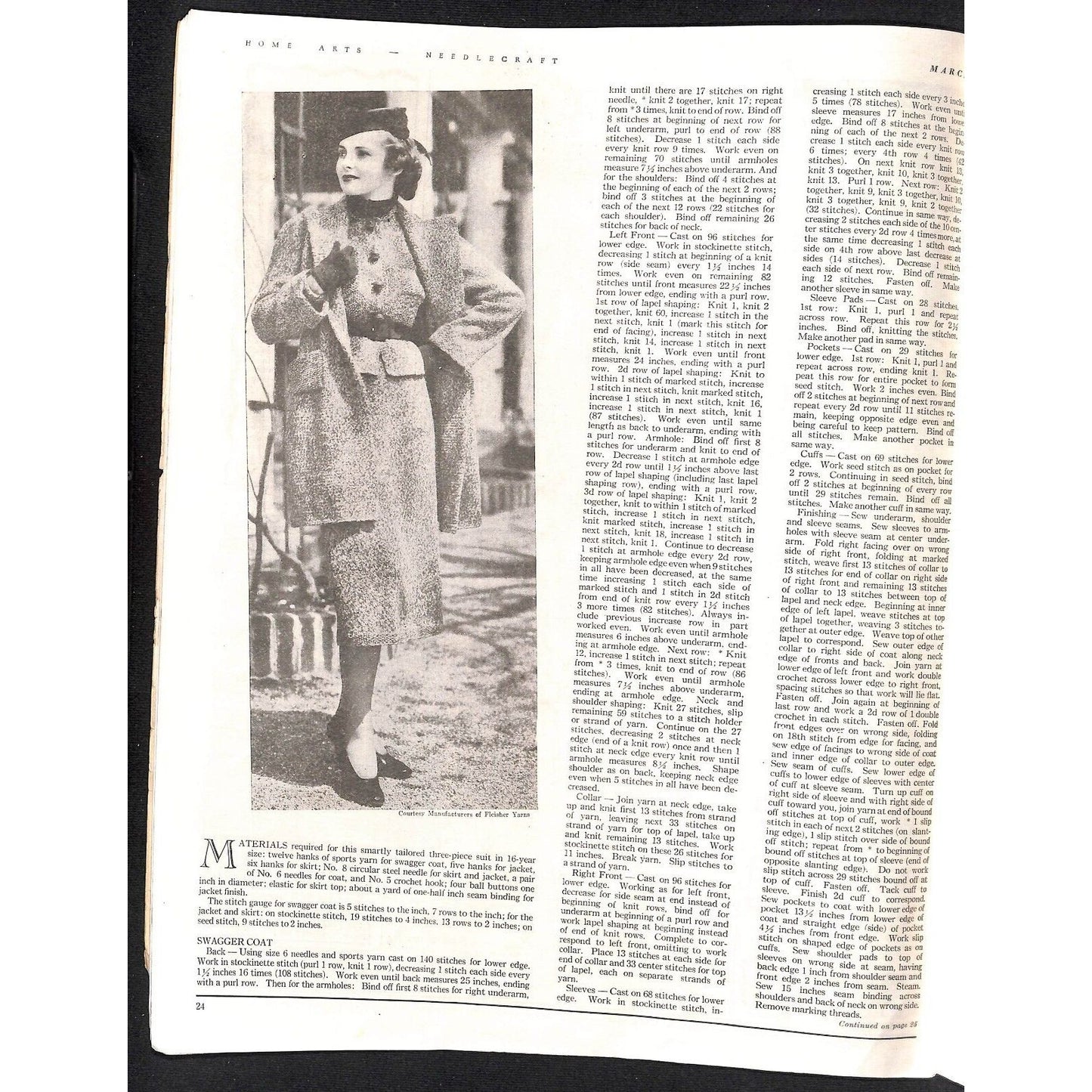 Home Arts Needlecraft Magazine March 1938 34pp Tons of Ads Good Condition