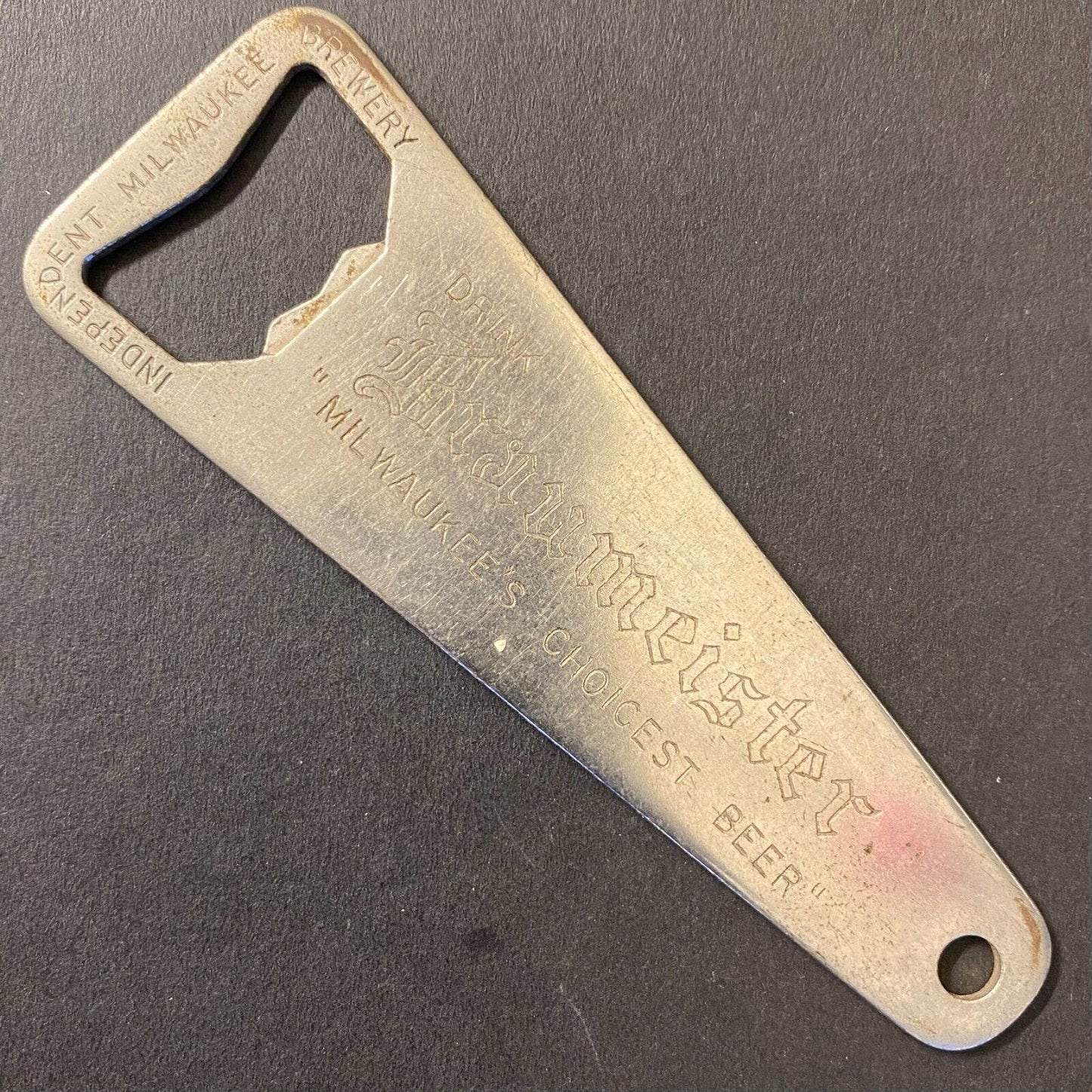 Braumeister "Milwaukee's Choicest Beer" Vintage Steel Bottle Opener 4"