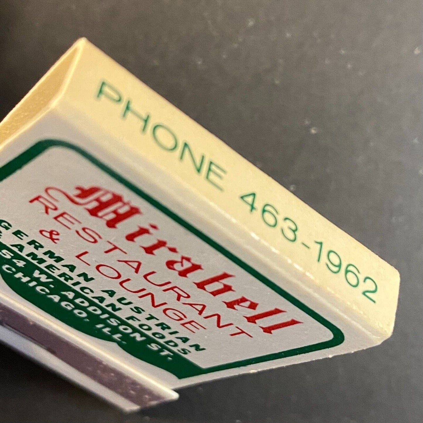 Mirabell Restaurant & Lounge Chicago 1960's-73 Full Matchbook