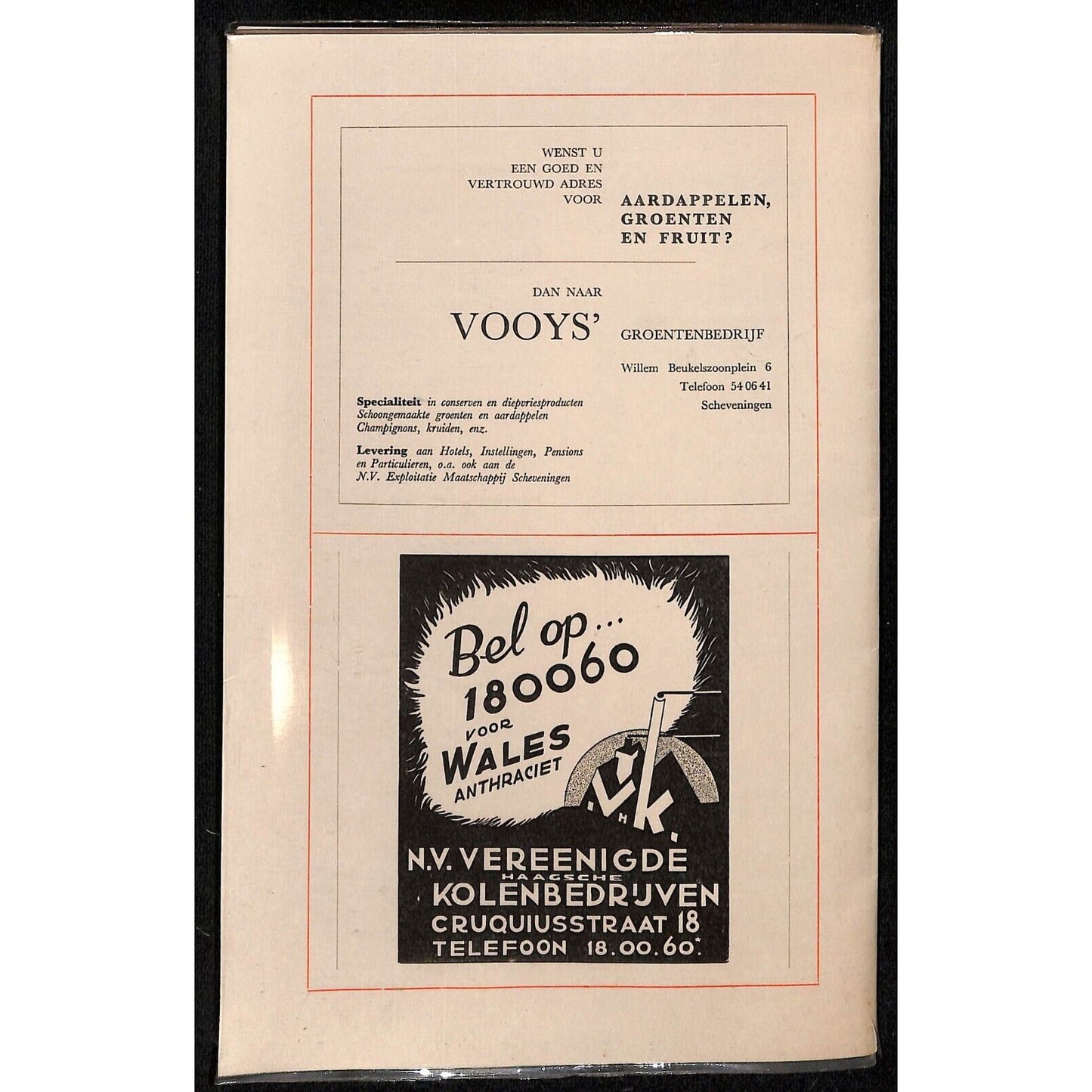 Boulevard - Rotonde Cafe c1958 Willem Beukelszoonplein Scheveningen Menu