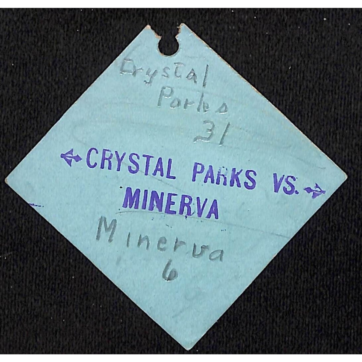 Crystal Parks vs. Minerva Football Ticket c1930's? Ohio Cinco Cigars Scarce