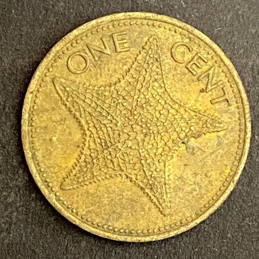 1982 Commonwealth of the Bahamas 1 Cent Brass Coin Starfish 19mm (#1)