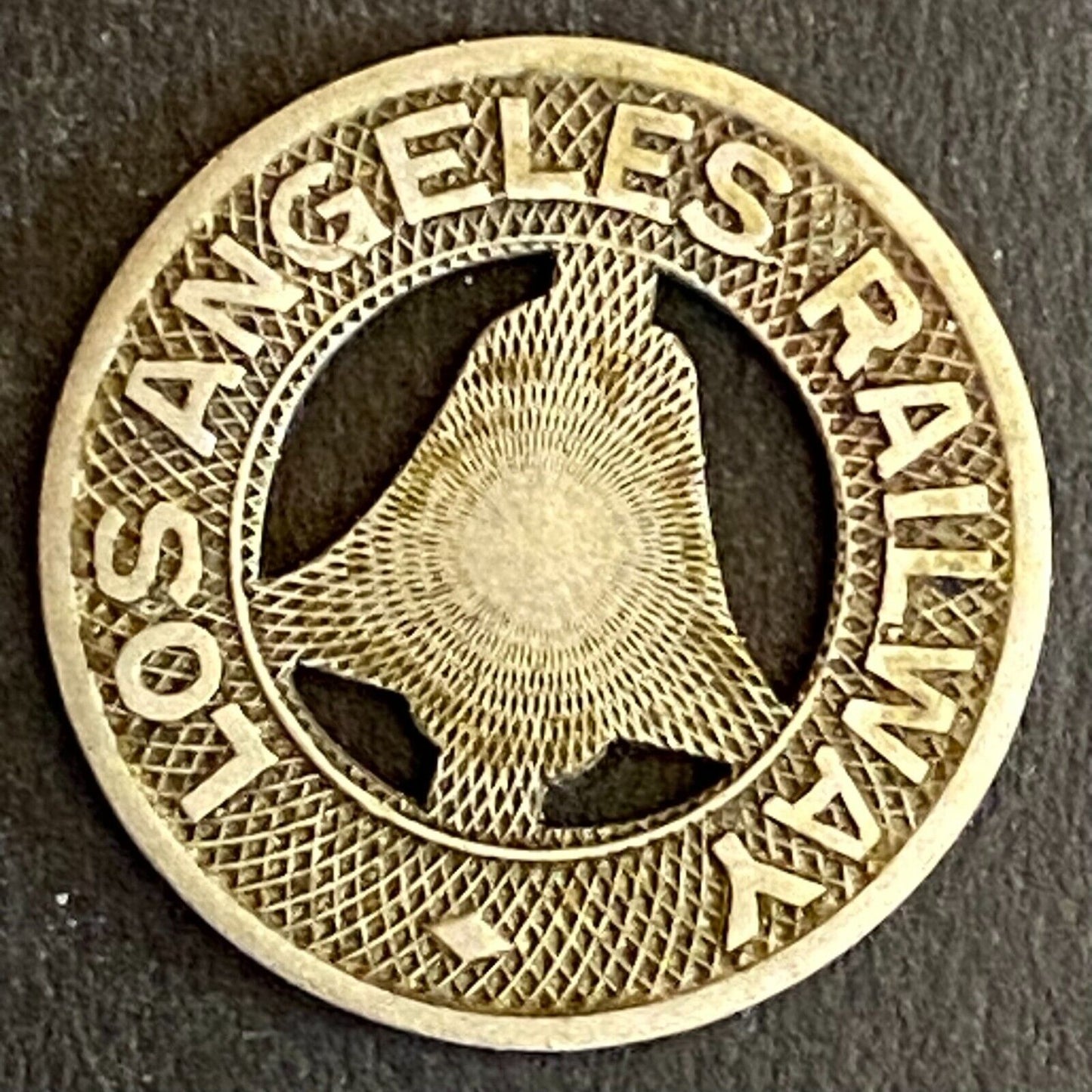 Los Angeles Railway G/F One Fare Transit Token 16mm Scarce