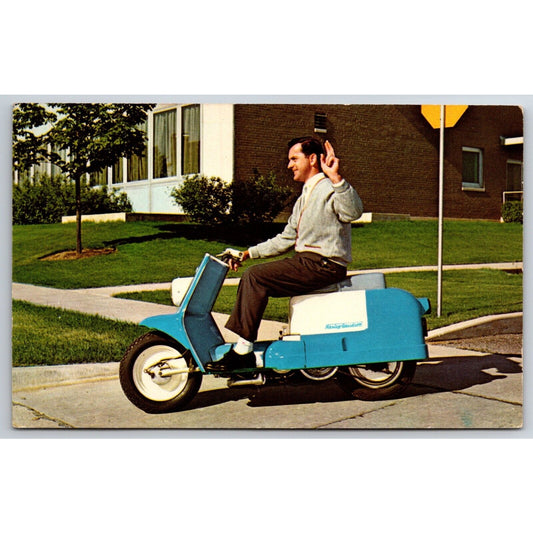 Harley Davidson Dealer Postcard 1962 Topper H Motor Scooter NP Scarce -Crease