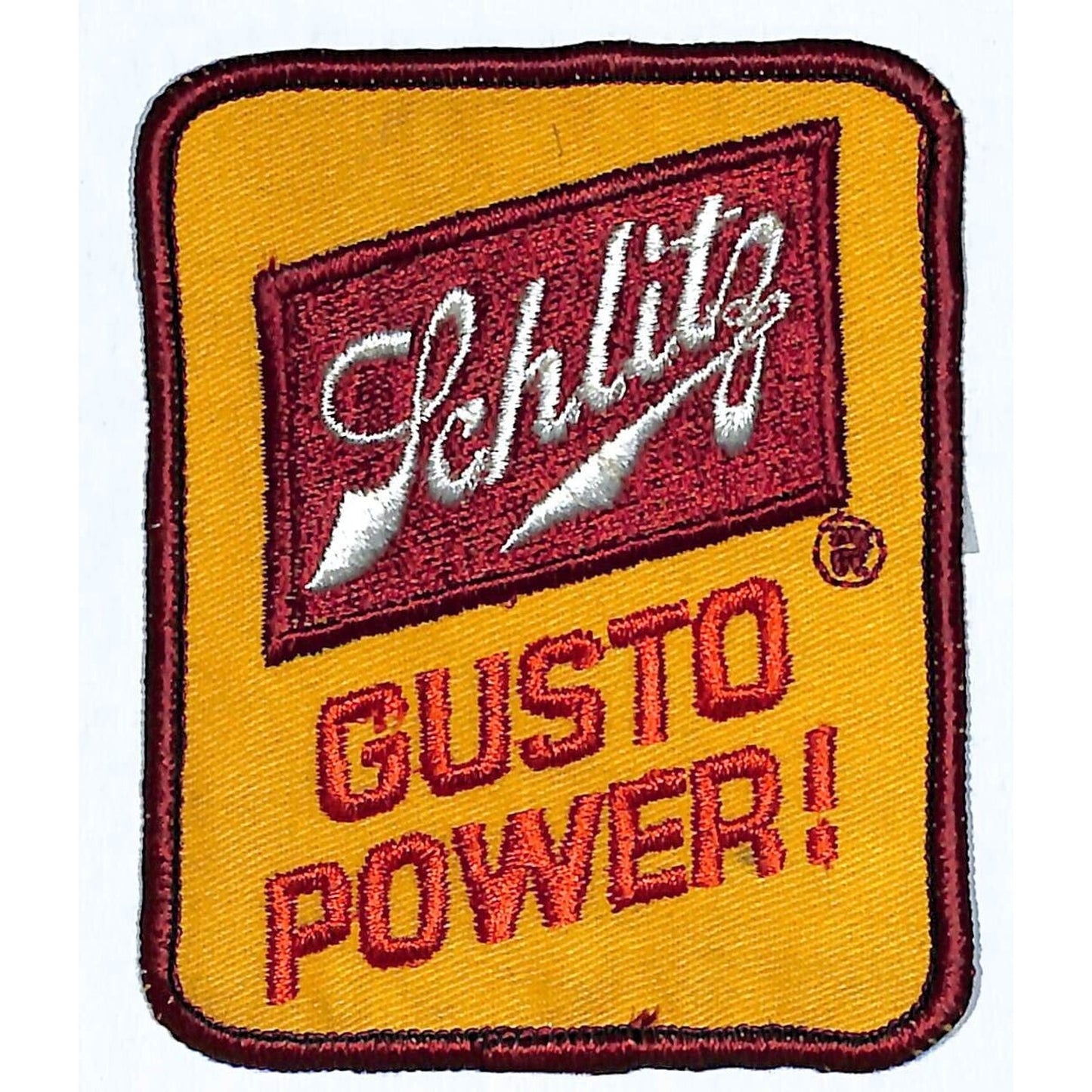 Schlitz Gusto Power Patch Embroidered Vintage 2 7/8" x 3 5/8" c1970's