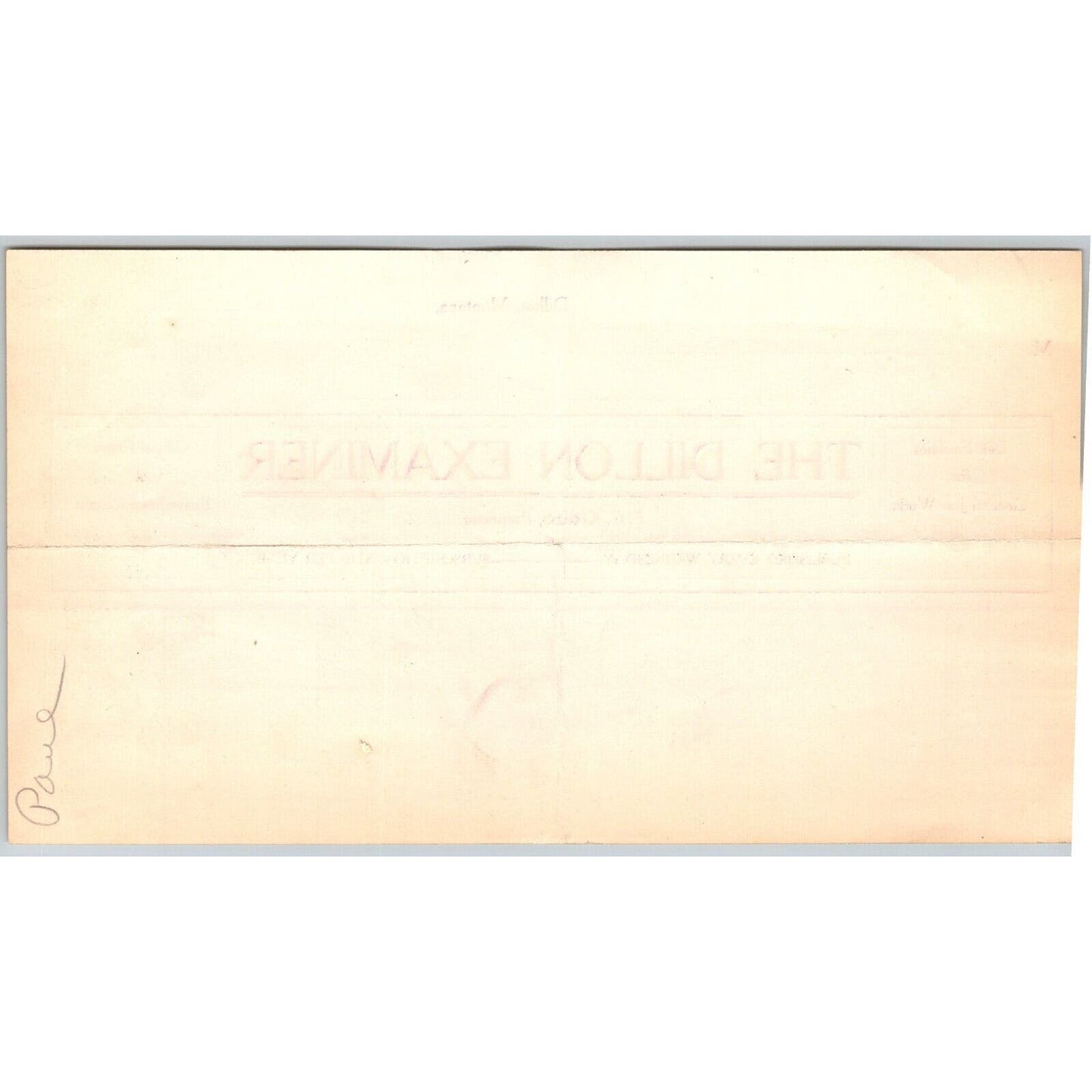 Dillon, MT The Dillon Examiner F.C. Kress Newspaper Nov. 1906 Billhead