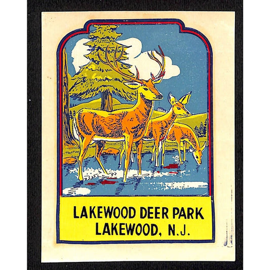 Lakewood Deer Park N.J. c1950's-60's Water Transfer Decal Scarce