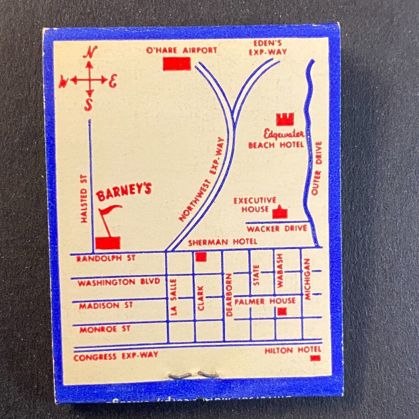 Barney's Market Club Chicago "Yes Sir, Senators" c1950's Full Matchbook VGC