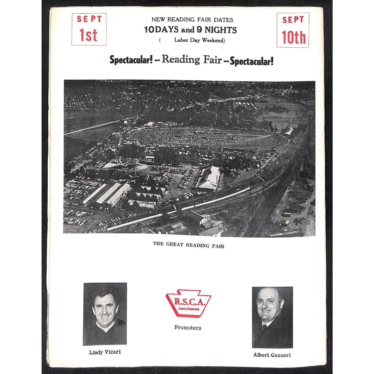 Reading Fairgrounds 1967 USAC Auto Races Program Sprint Car 8pp* Bobby Unser