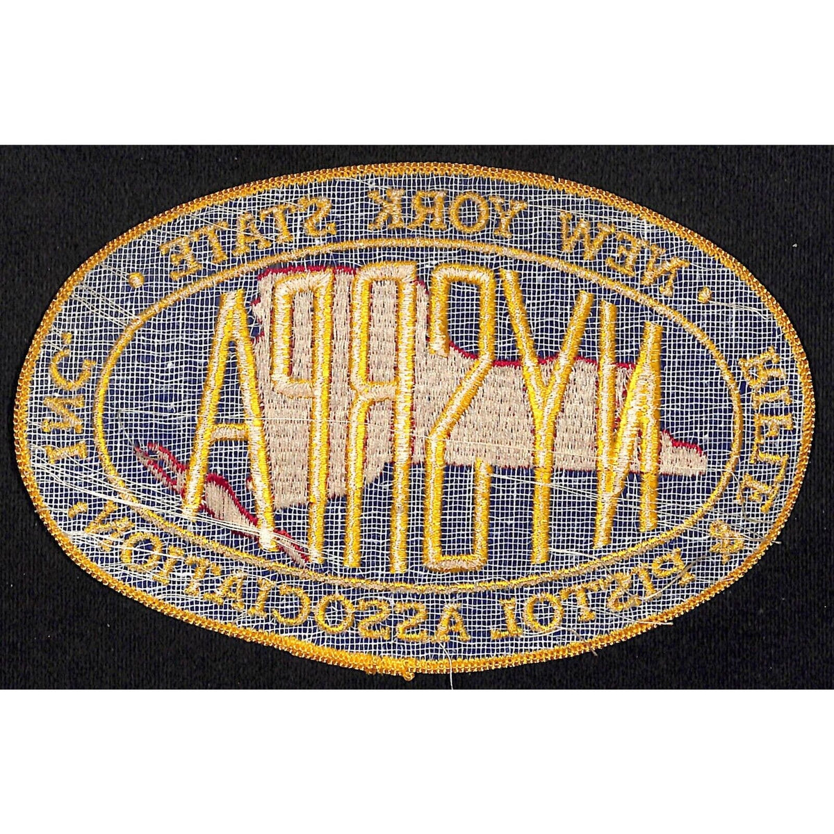 NYS Rifle & Pistol Large Oval Embroidered Patch 6 3/8" VGC NOS c1970's -80's