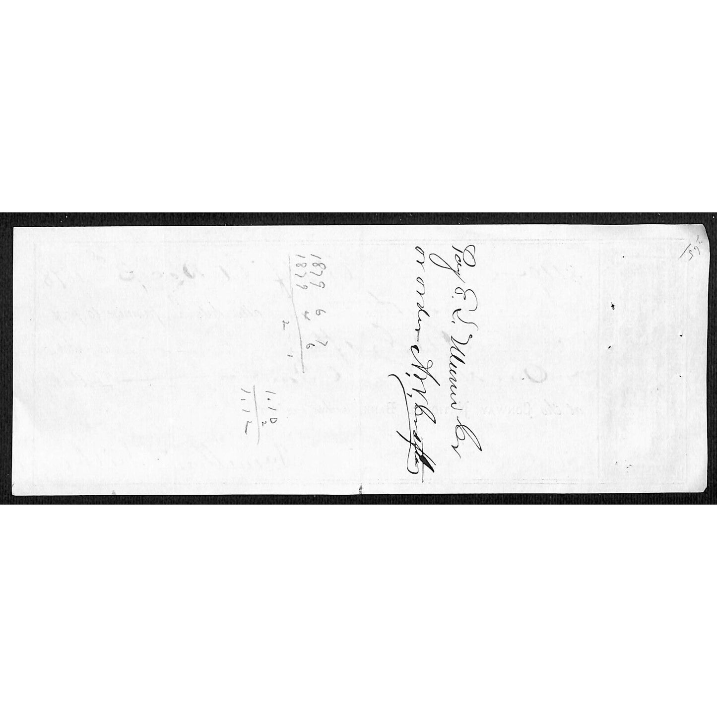1878 Conway National Bank Greenfield MASS A.W. Crofts $110 Promissory Note