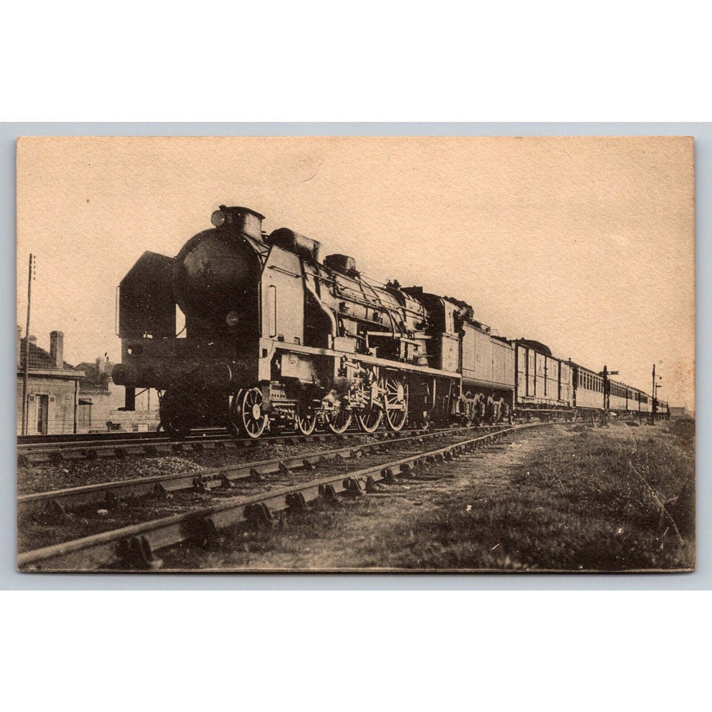 French Railroad RPPC* Postcard Machine Pacific Series 3700 c1900 H.M.P.