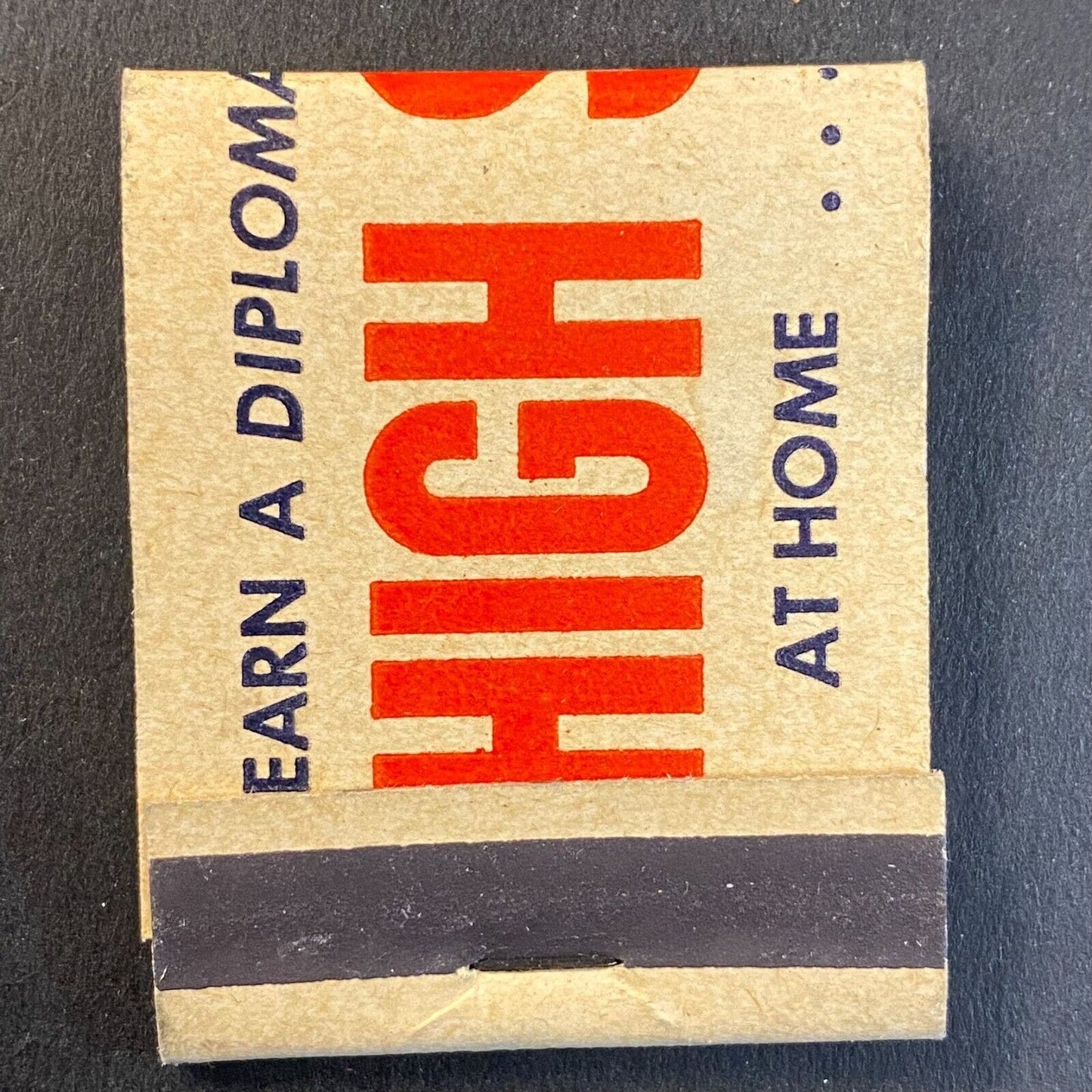 Earn Your High School Diploma From Home c1950's-65 Full Matchbook VGC Scarce