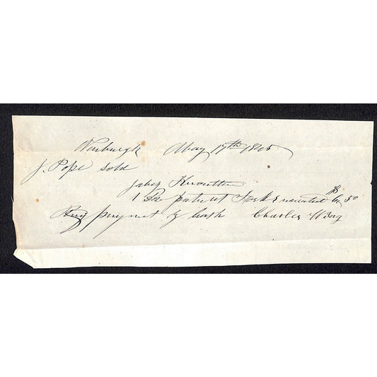 1845 Jabez Knowlton* Newburgh, ME General Store Receipt "J. Pope" "Charles Wing"