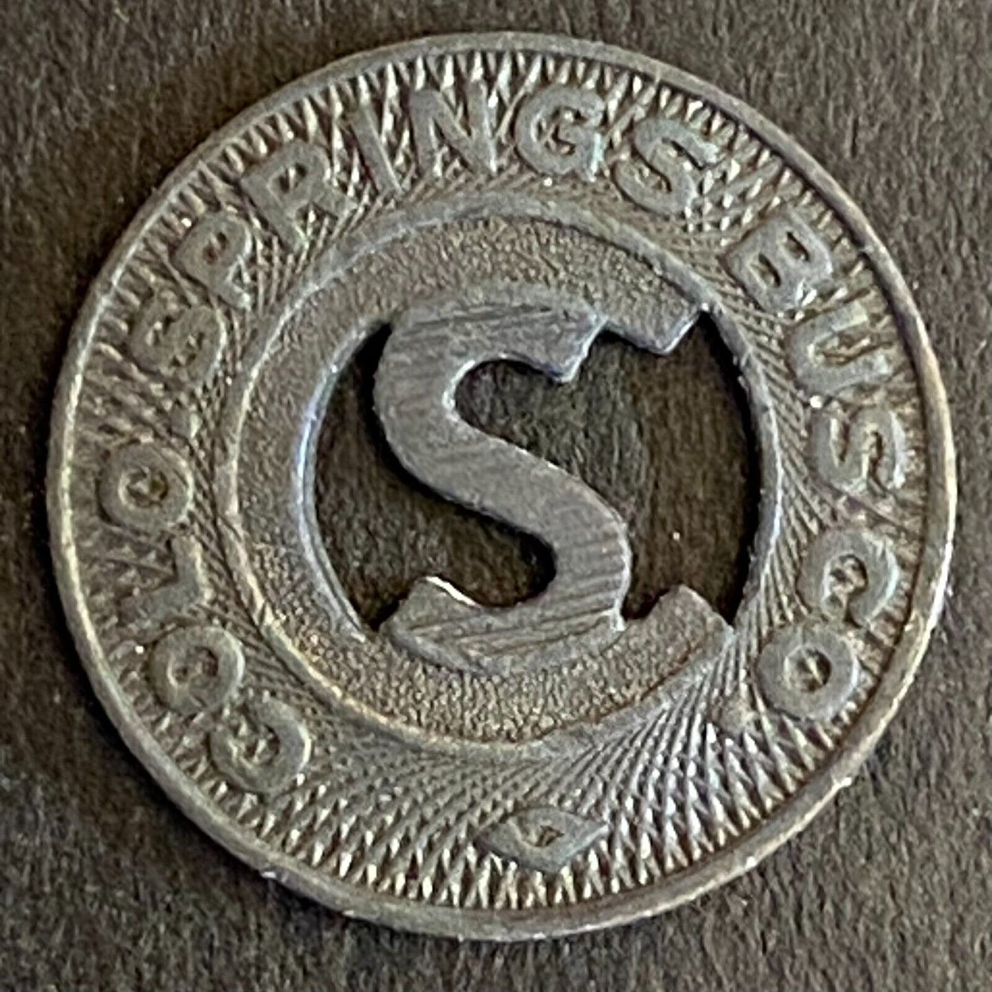 Colorado Springs Transit Co. G/F One Fare Transit Token 16mm (#9)