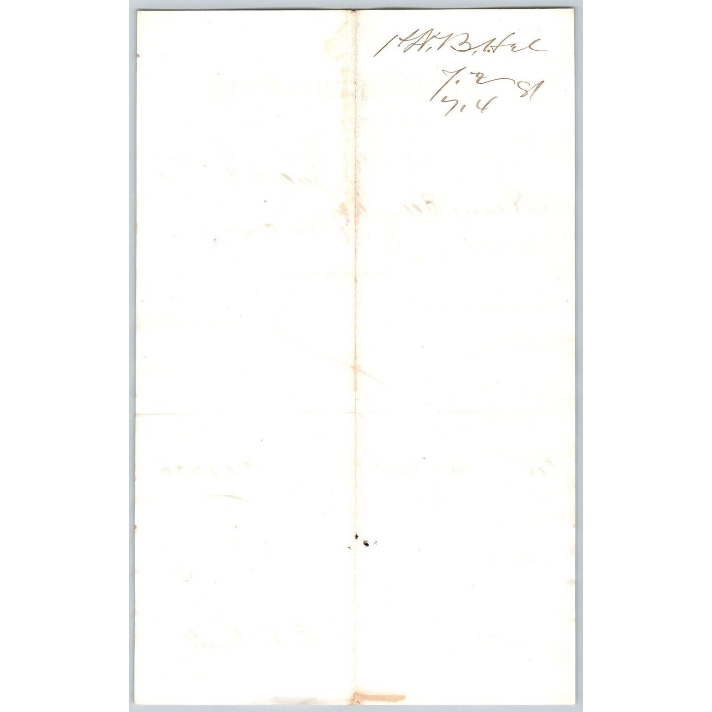 First National Bank Helena, MT 7/21 1881 Payment Advice Henry Elling*