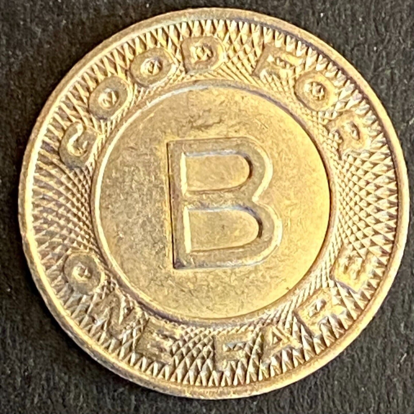 Bibb Transit Company (Macon, GA) G/F One Fare Transit Token 16mm (#2)