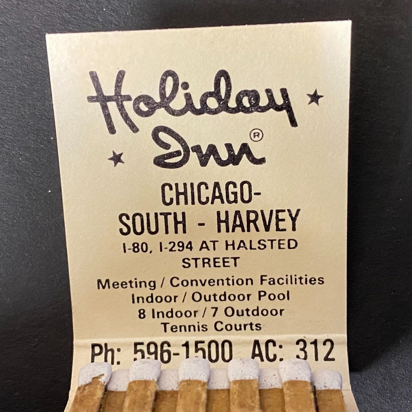 Holiday Inn Holidex Computer Chicago South Harvey Full Matchbook c1974-80's VGC