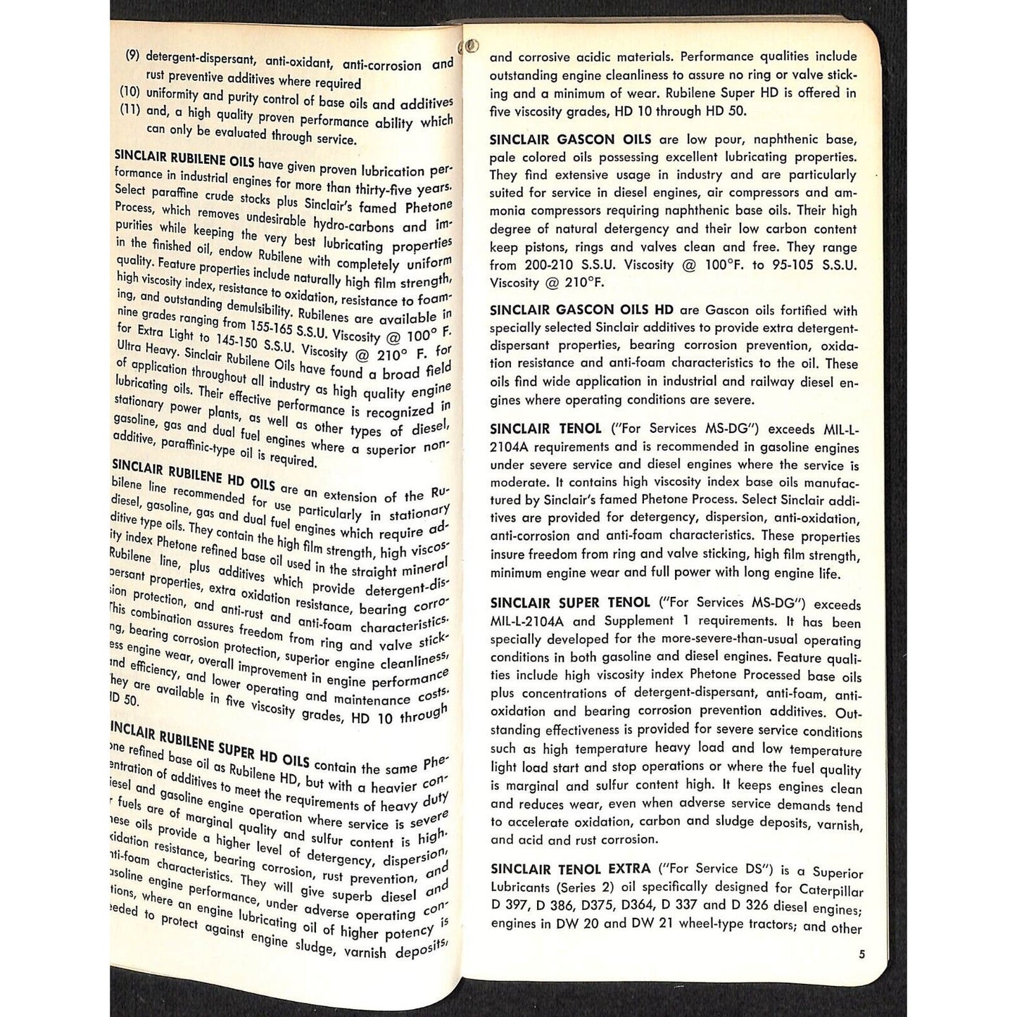 Sinclair Refining Lubrication of Several Types of Engines 1954 Booklet 140pp