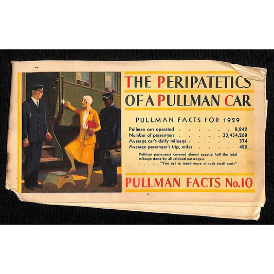 "The Peripatetics of a Pullman Car" 1929 / 1930 Facts Booklet 8pp Scarce