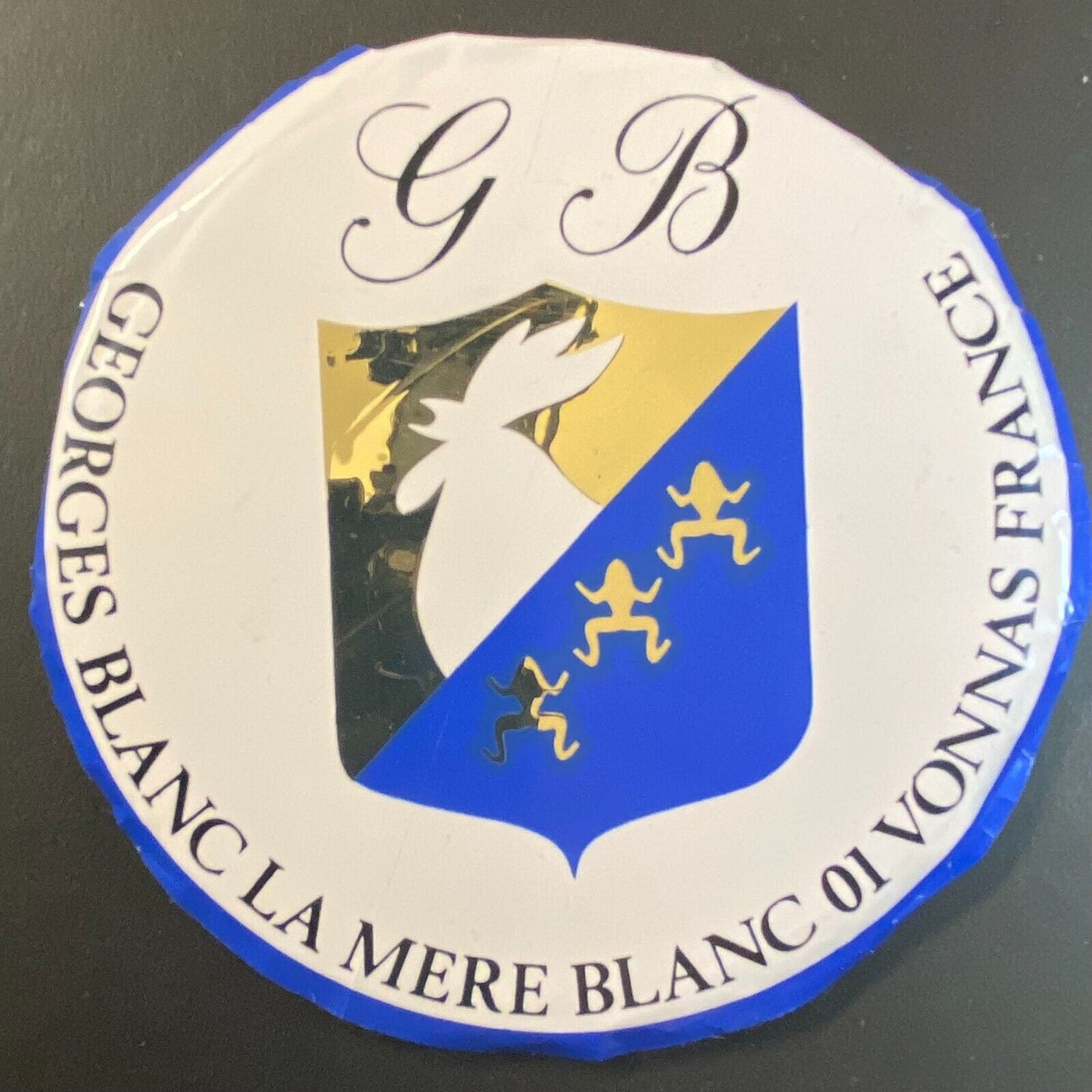 Georges Blanc La Mere Blanc - Vonnas France c1977 Large Steel Pinback* 4"