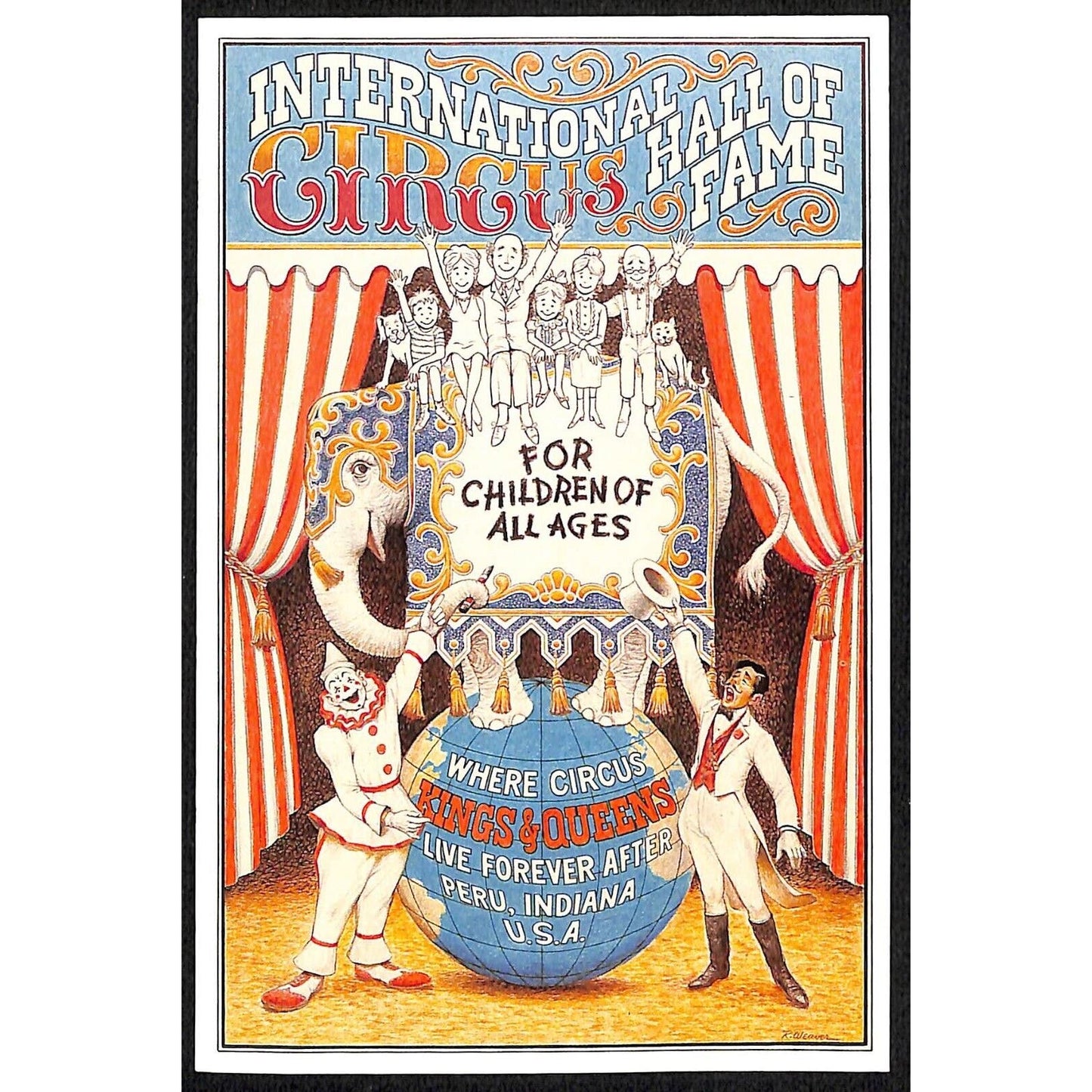 International Circus Hall of Fame 1989 Postcard 4" x 6" VGC