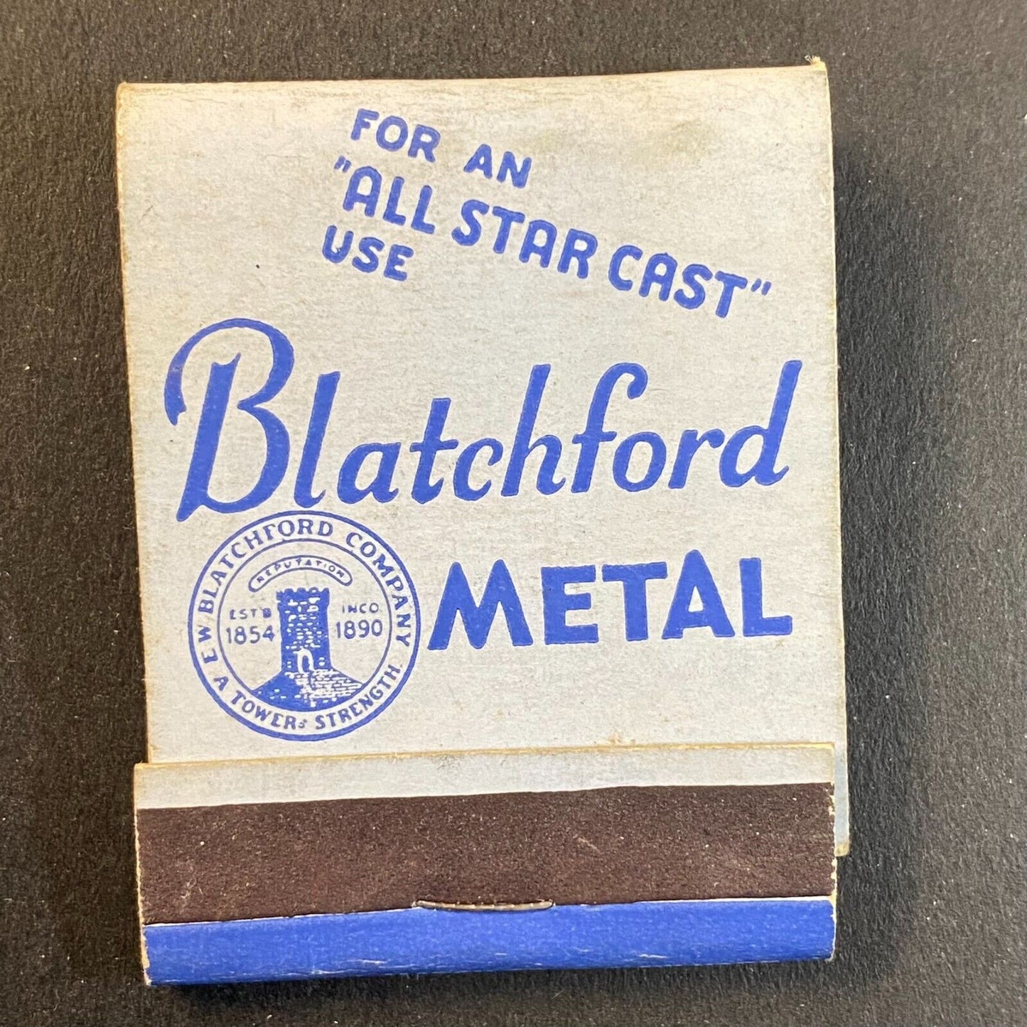 Blatchford Metal (National Lead Co.) c1940's-50's Full Matchbook VGC Scarce
