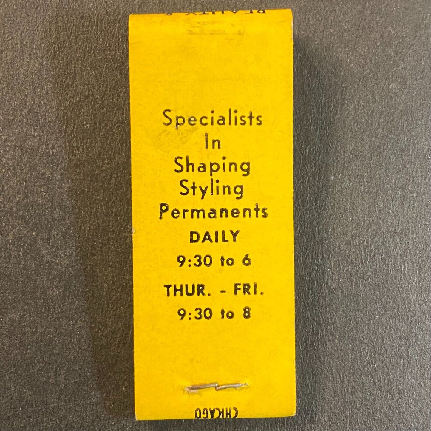 Golden Halo Beauty Salon Full Slim 10-Strike Matchbook c1950's-60's VGC