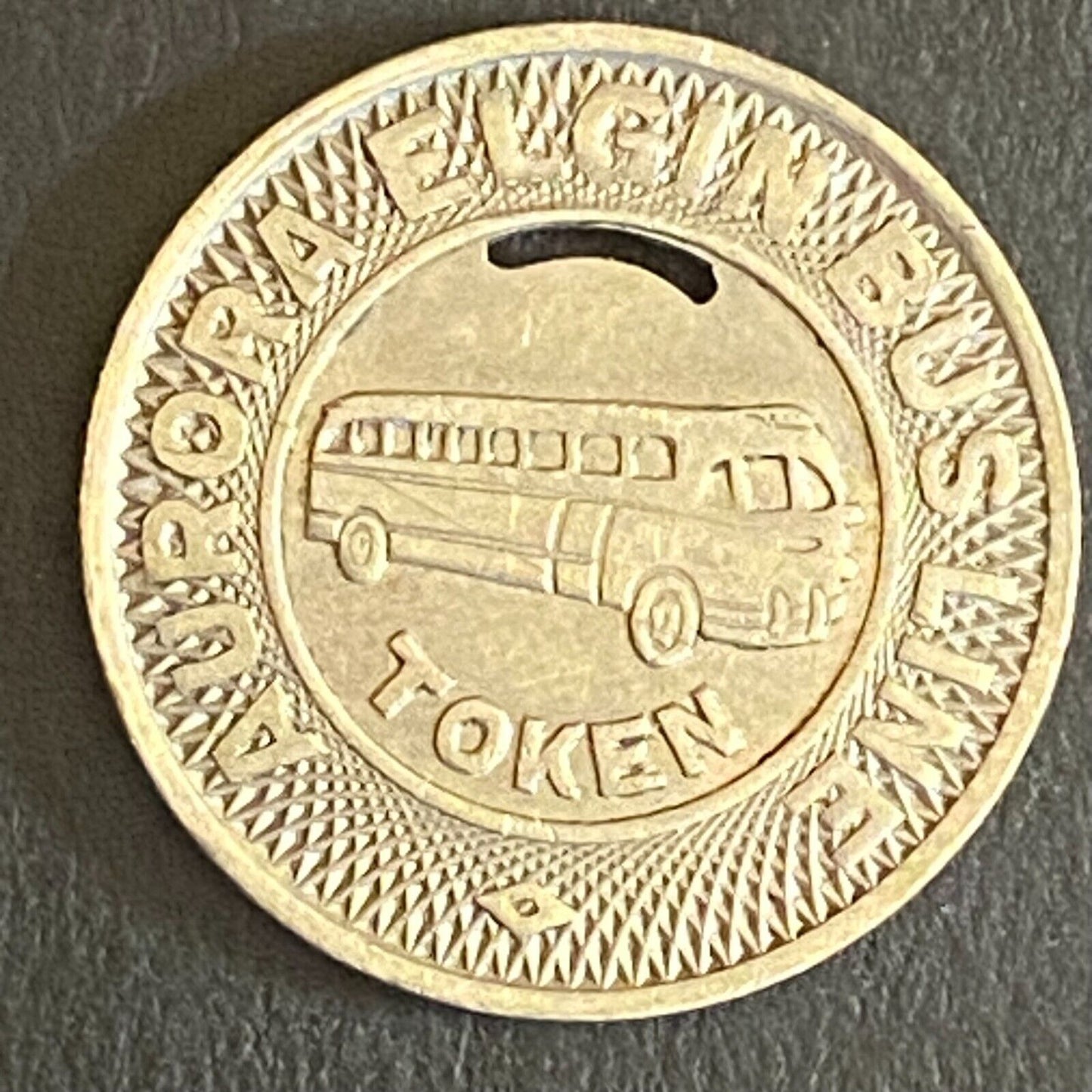 Aurora Elgin Bus Line Transit Token 16mm VGC