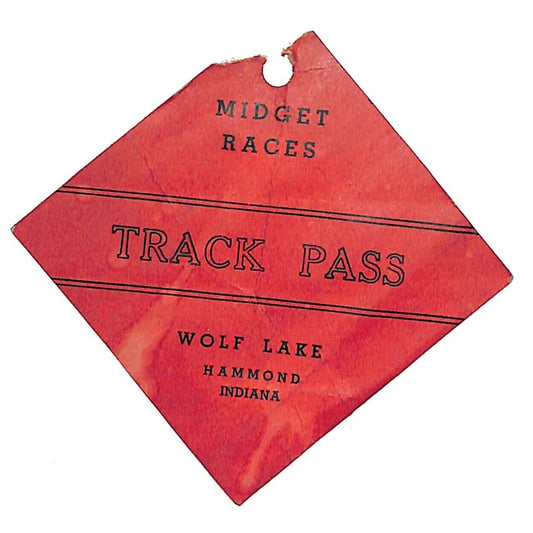 Wolf Lake Speedway Hammond, IN c1935-36 Midget Races Track Pass Very Scarce