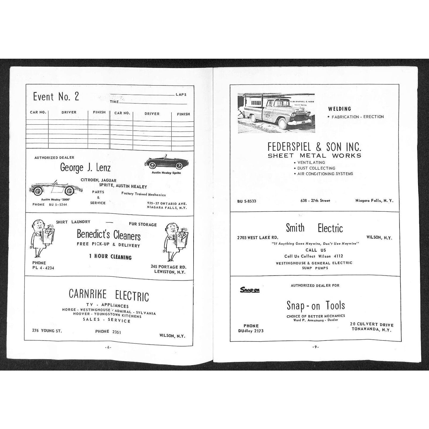 Ransomville Speedway 1960 Stock Car Auto Racing Program 24pp* Slowpokes Scarce