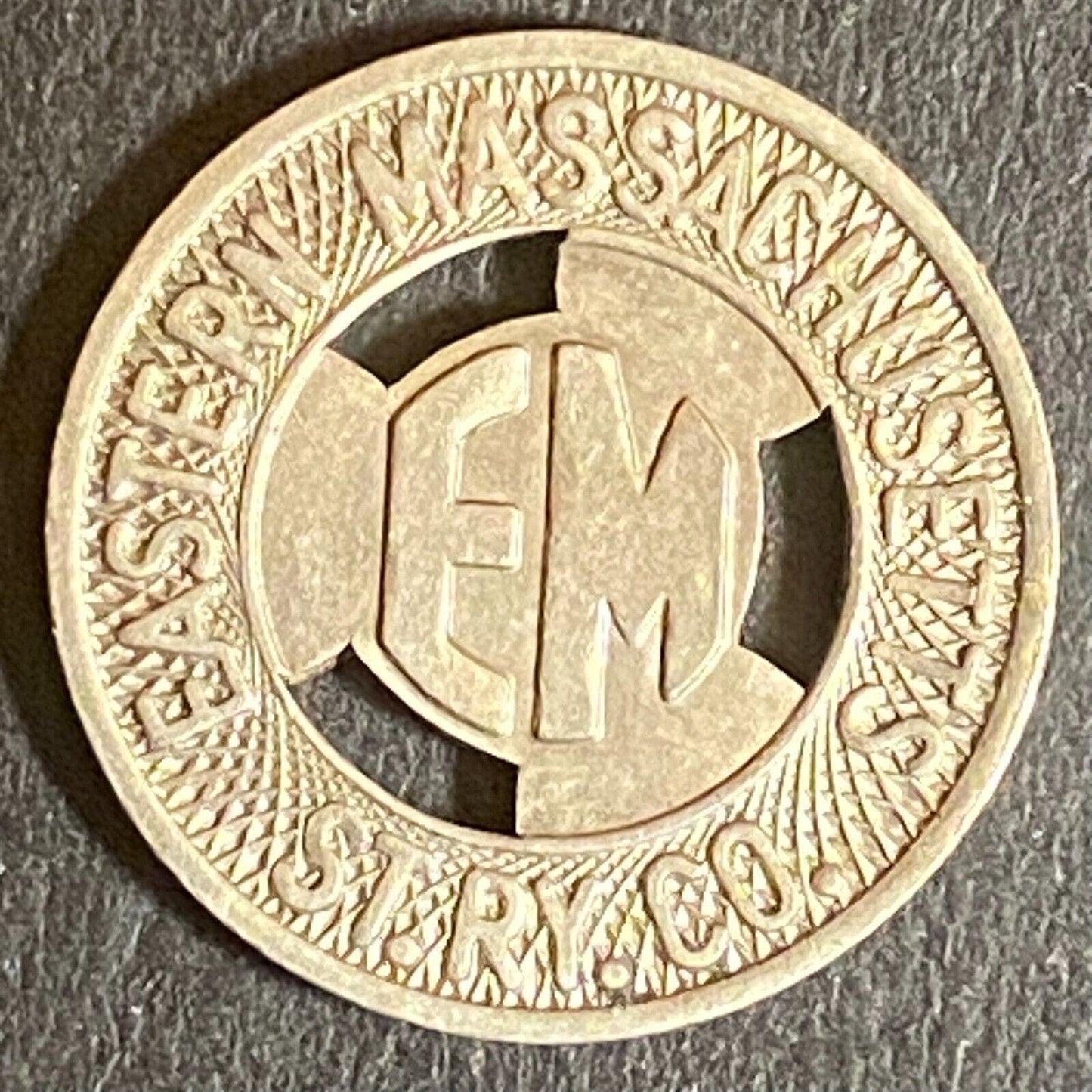 Eastern Massachusetts St. RY. Co. G/F One Zone Fare WM Transit Token 16mm c1965