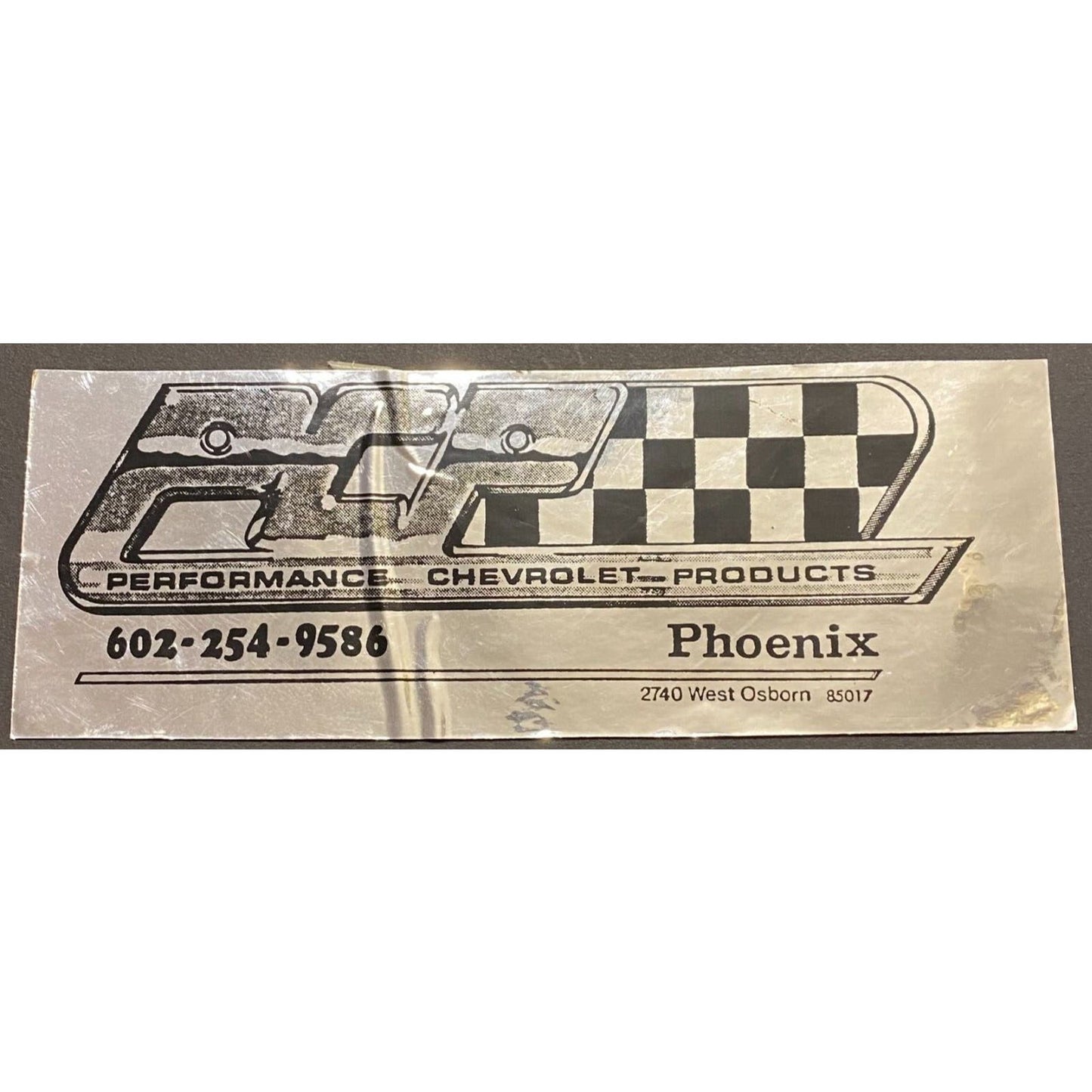 PCP Performance Chevrolet Products Phoenix 2 1/2" x 7" Decal - c1990's?