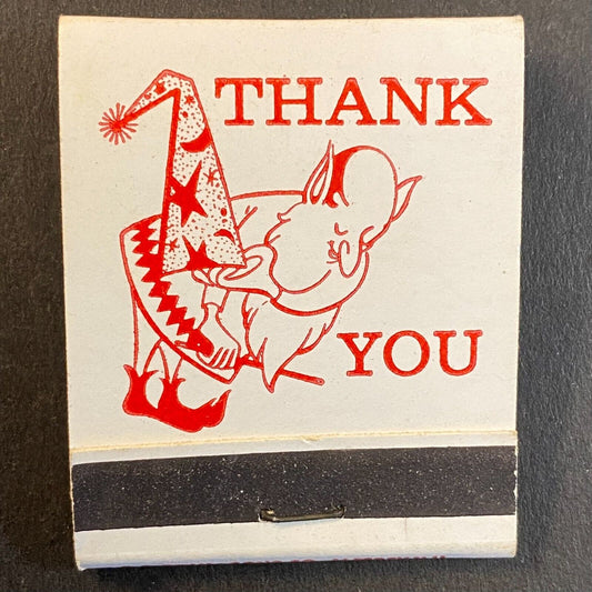 "Wizard" D.D. Bean & Sons Generic "Thank you" Full Matchbook c1960's-73