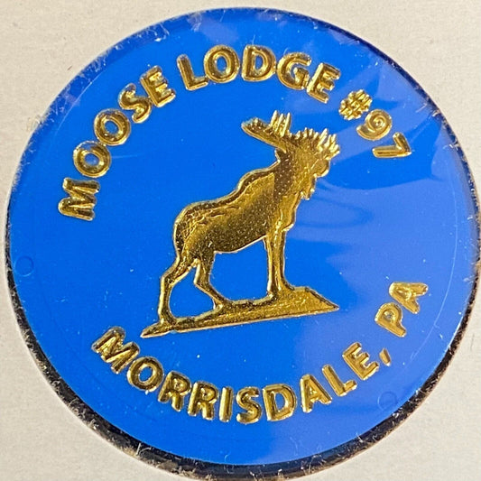Morrisdale, PA Moose Lodge 97 c1980's Plastic "G/F One Bottle Beer" Blue Token