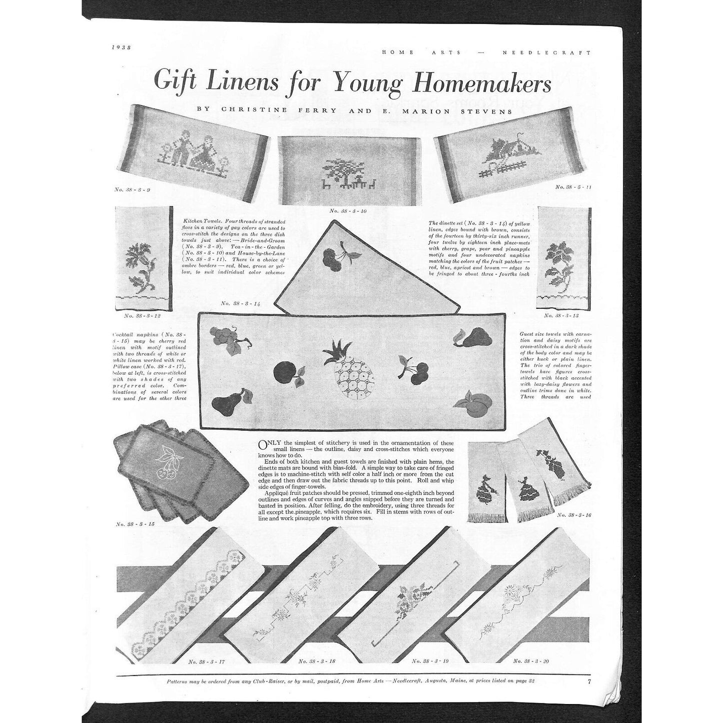 Home Arts Needlecraft Magazine March 1938 34pp Tons of Ads Good Condition