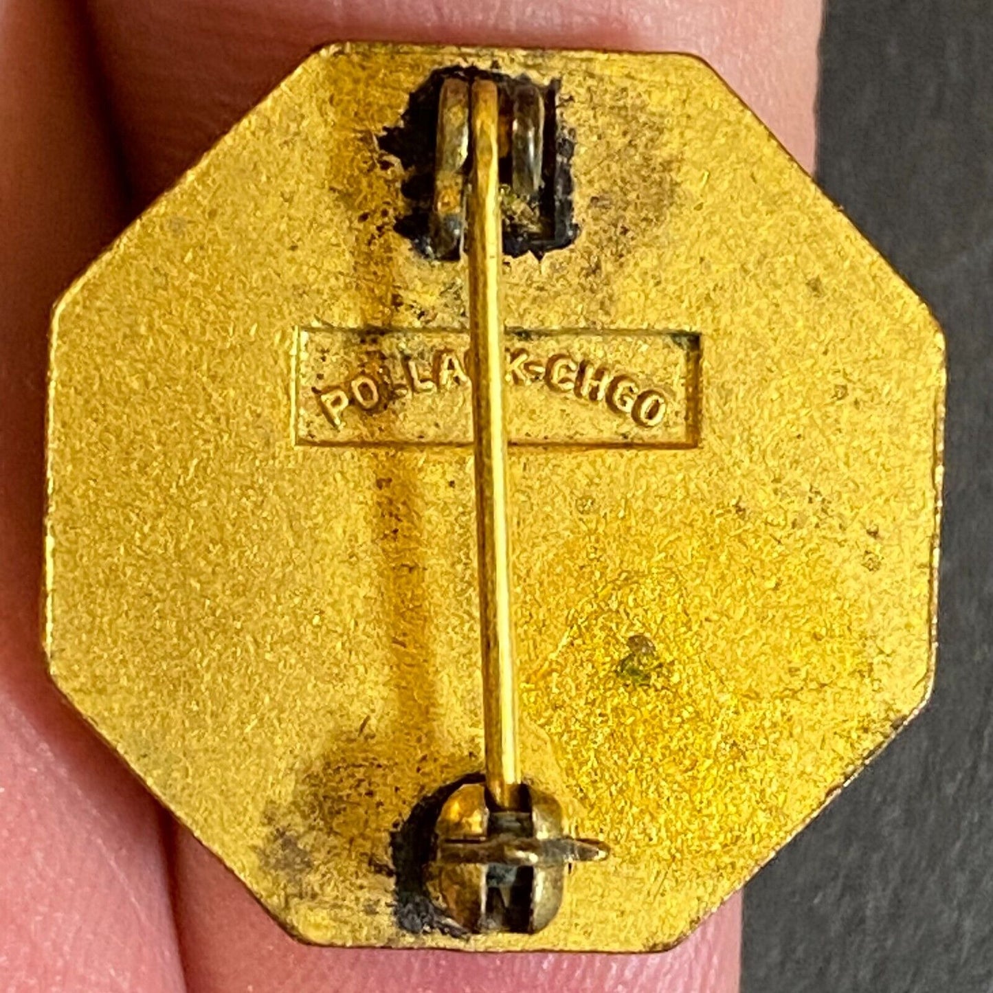 "Volunteer Hospital Service" Enameled Gold Tone Lapel Pin c1930's-40's 20mm VGC