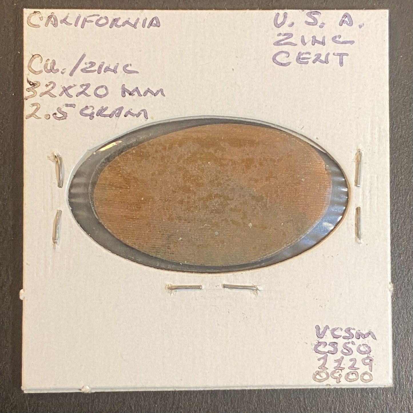 El Pueblo Park, Los Angeles Elongated "Zinc Issue" Penny Souvenir Scarce