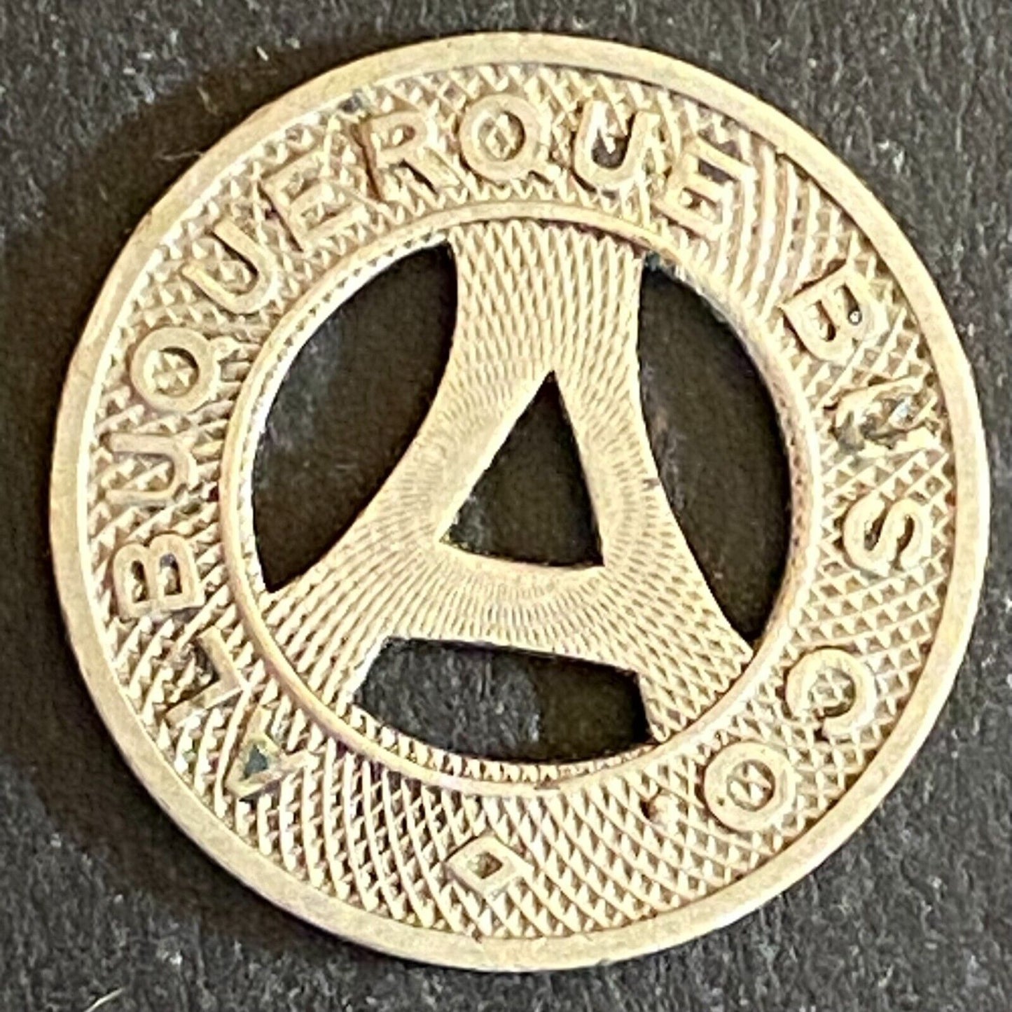 Albuquerque Bus Co. "Health Country" Transit Token 16mm VGC Hanging "A" (#19)