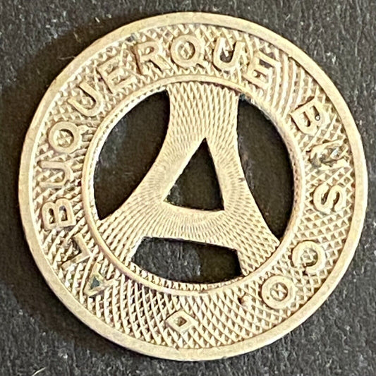 Albuquerque Bus Co. "Health Country" Transit Token 16mm VGC Hanging "A" (#19)