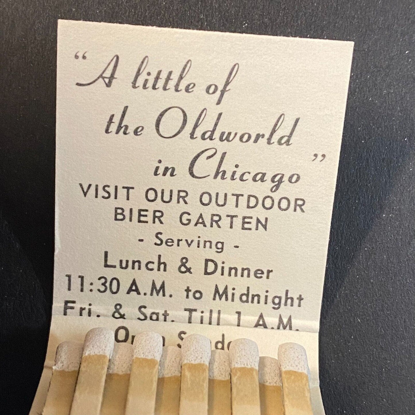 Mirabell Restaurant & Lounge Chicago 1960's-73 Full Matchbook