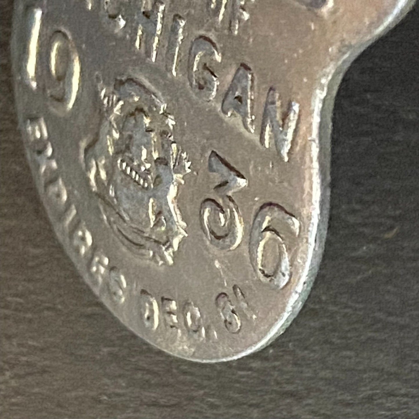 1936 Michigan Licensed Registered Chauffeur Badge Metal Pin Back Driver #55277