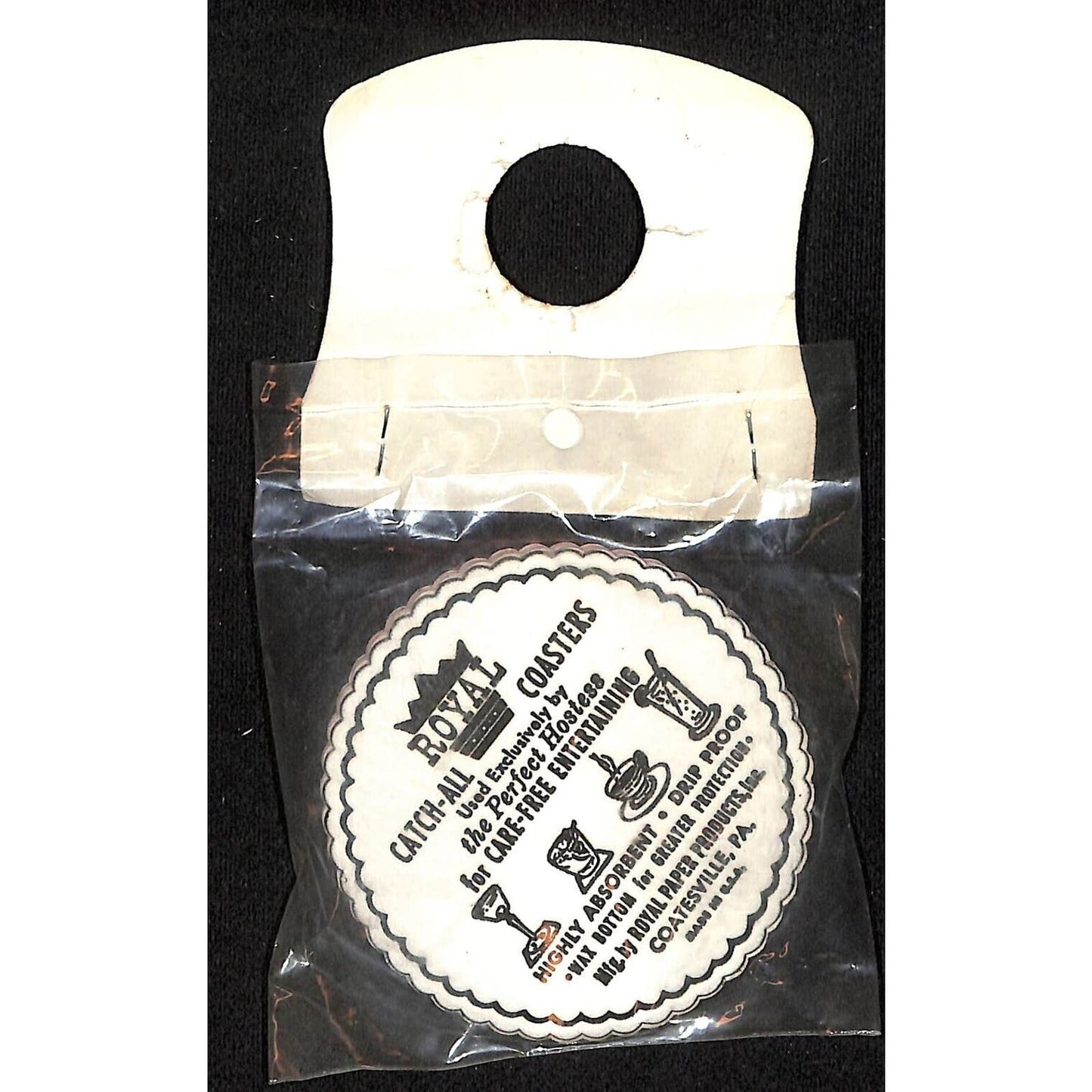 A-Treat Premium Beverages Package of 6 Royal Catch-All Coasters VGC c1951