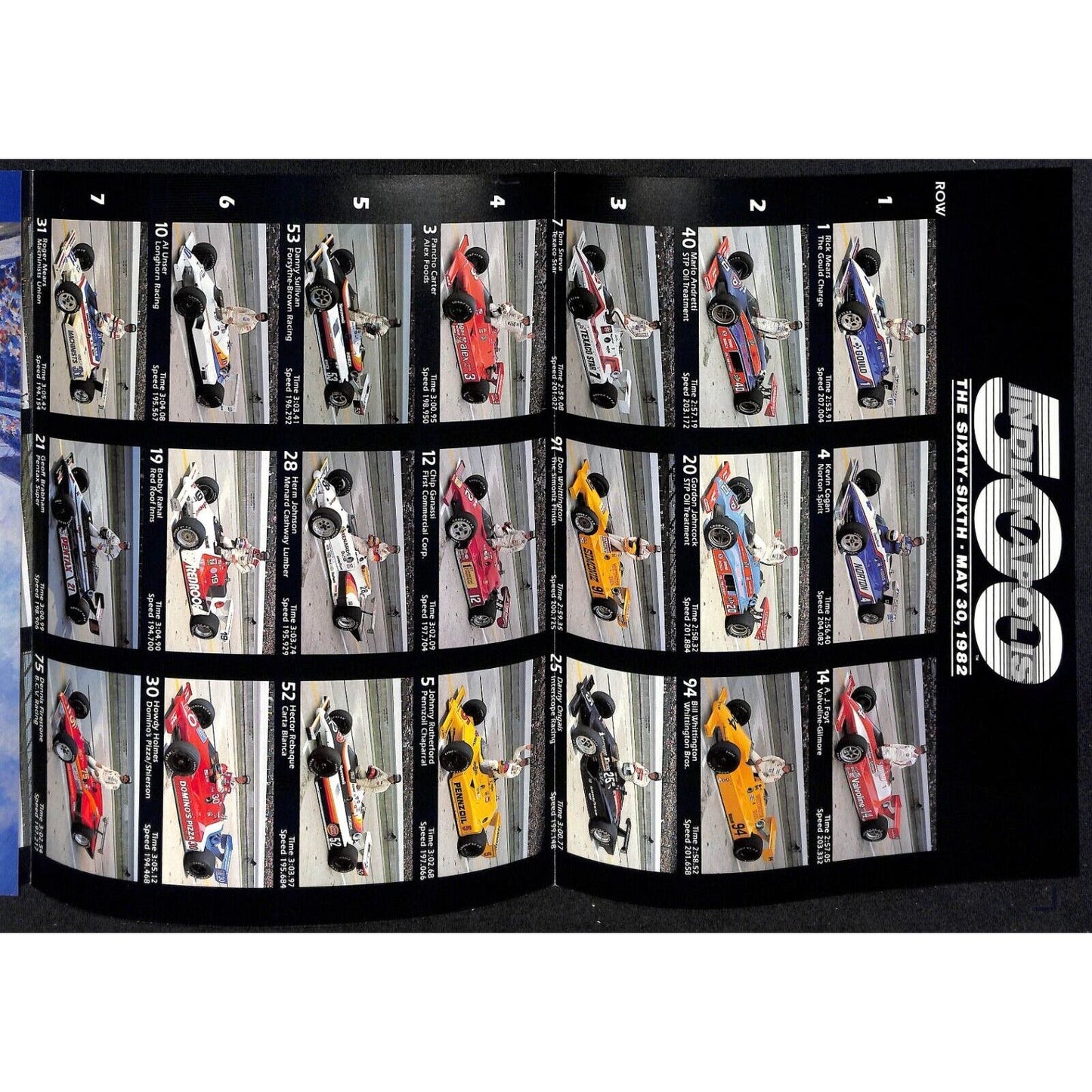 1982 Indianapolis 500 Program Racing VGC 125pp 13oz