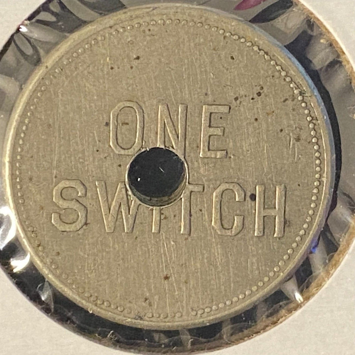 Sunset Telephone & Telegraph San Francisco, CA "One Switch" WM 21mm 5.0g Holed